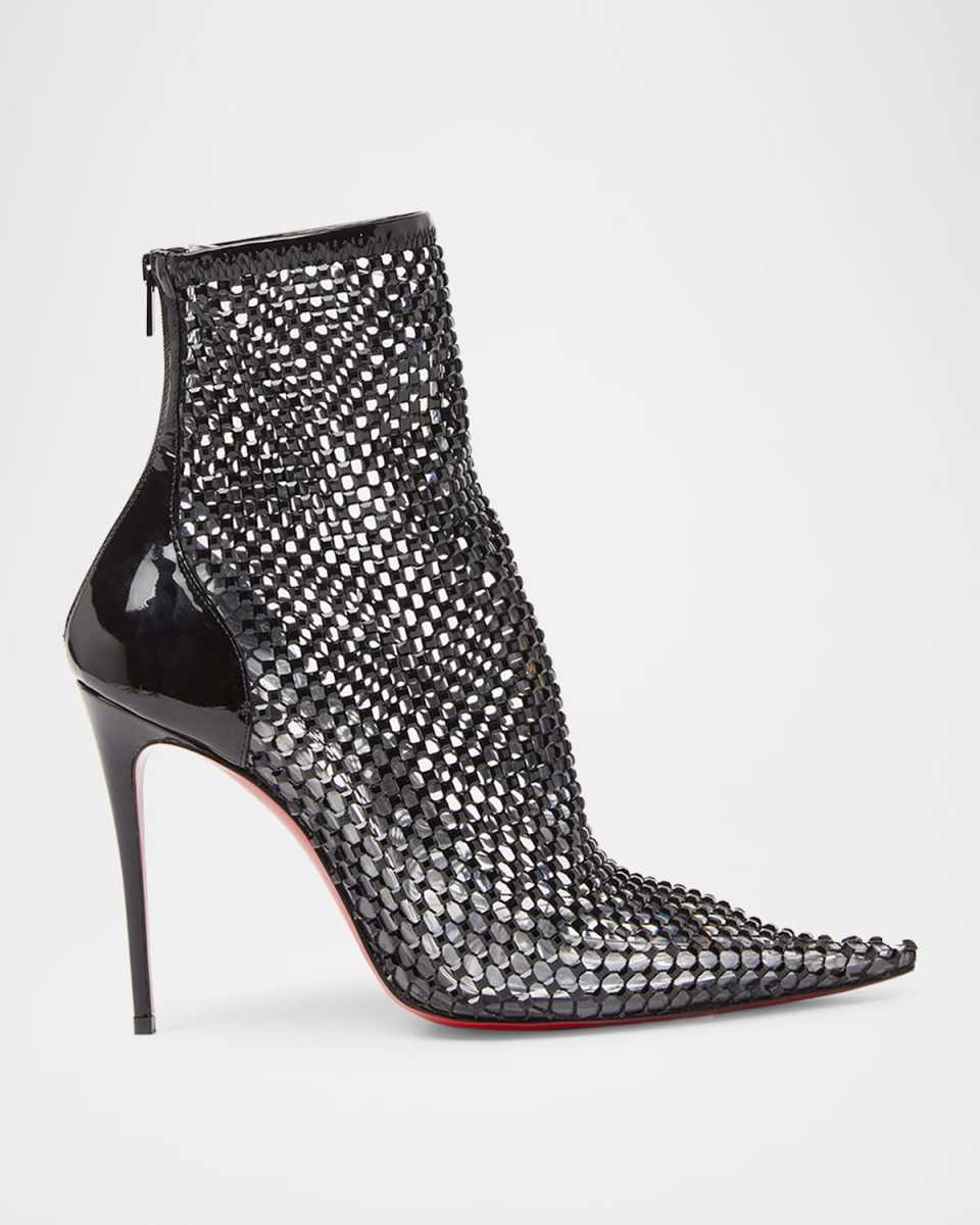 Kate Max Mesh Red Sole Stiletto Booties